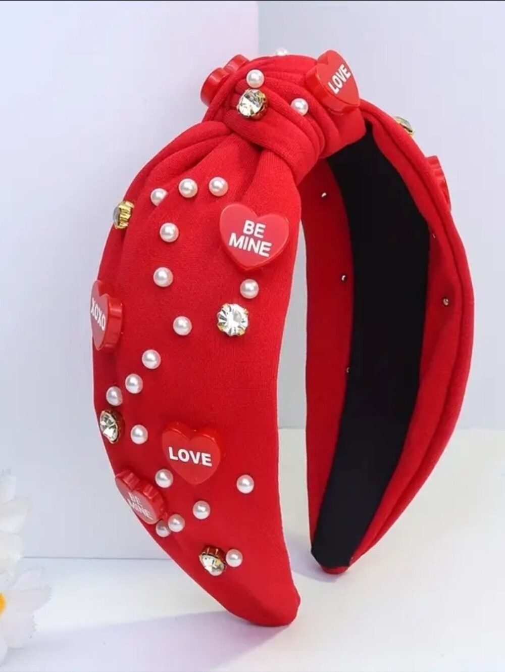 Valentines Red Themed  Headband with Rhinestones NWT